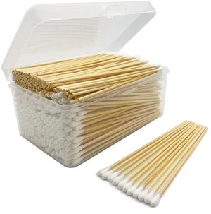 6 inch Long Cotton Swabs in Storage Box 500PCS,Bamboo Sticks & Highly Absorbent Tipped Applicators for Makeup, Gun Cleaning, Pet Care 6 inch Long Cotton Swabs in Storage Box 500PCS,Bamboo Sticks & Highly Absorbent Tipped Applicators for Makeup, Gun Cleaning, Pet Care