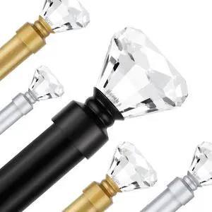 1 Pack Curtain Rods for Windows 30 to 40 Inches2.5-3.3 Feet, 1 Inch Diameter Adjustable Single Window Rod, Decorative Drapery Rods, Crystal Diamond Finials, Black 1 Pack Curtain Rods for Windows 30 to 40 Inches2.5-3.3 Feet, 1 Inch Diameter Adjustable Single Window Rod, Decorative Drapery Rods, Crystal Diamond Finials, Black