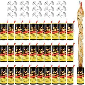 30 Rolls Fly Strips Traps for Home, Sticky Strips, Fly Paper Tape Catcher Ribbon for Gnat Fungus Fruit Flies 30 Rolls Fly Strips Traps for Home, Sticky Strips, Fly Paper Tape Catcher Ribbon for Gnat Fungus Fruit Flies