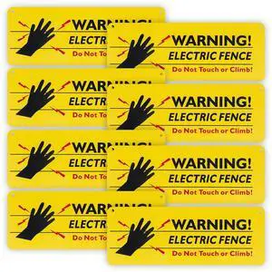 8-Pack Warning Electric Fence Safe Sign, 10"x 3.5" Plastic Sign 8-Pack Warning Electric Fence Safe Sign, 10"x 3.5" Plastic Sign