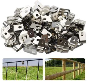 100 Pcs Fence Wire Clamps Agricultural Fencing Mounting Clips, Stainless Steel Cord Clamp for Mount 12-16 Gauge Welded Wire to Wood, Metal or Vinyl Fence 100 Pcs Fence Wire Clamps Agricultural Fencing Mounting Clips, Stainless Steel Cord Clamp for Mount 12-16 Gauge Welded Wire to Wood, Metal or Vinyl Fence