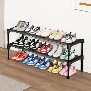 Long Shoe Rack-Shoe Organizer 2 Tier Shoe Rack for Closet Front Door Entryway Garage, Stackable Free Standing and Freely Combinable Shoe Storage, Space Saving Small Shoe Shelves. Long Shoe Rack-Shoe Organizer 2 Tier Shoe Rack for Closet Front Door Entryway Garage, Stackable Free Standing and Freely Combinable Shoe Storage, Space Saving Small Shoe Shelves.