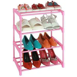 Small Kids Shoe Rack, 4 Tier Pink Shoe Organizer Shoe Shelf for Closet,Stackable Narrow Shoe Stand Slim Zapateras Organizer,Cute Toddler Shoe Rack Floor for Women & Girls-Full Pink Small Kids Shoe Rack, 4 Tier Pink Shoe Organizer Shoe Shelf for Closet,Stackable Narrow Shoe Stand Slim Zapateras Organizer,Cute Toddler Shoe Rack Floor for Women & Girls-Full Pink