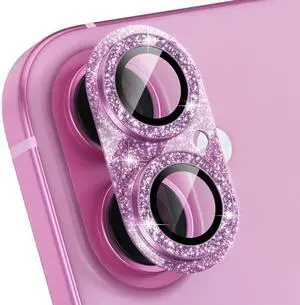 for iPhone 16 /iPhone 16 Plus Camera Lens Protector, Glitter-Pink | Bling Metal Camera Cover with 9H Tempered Glass Lens Screen Protector Accessories, Strong Adsorption, Case-Friendly for iPhone 16 /iPhone 16 Plus Camera Lens Protector, Glitter-Pink | Bling Metal Camera Cover with 9H Tempered Glass Lens Screen Protector Accessories, Strong Adsorption, Case-Friendly