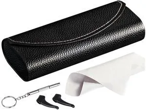 Ultimate Glasses Case Kit, Hard Shell Sunglasses and Eyeglass Case with Cleaning Cloth, Screwdriver, Ear Hooks (Black) Ultimate Glasses Case Kit, Hard Shell Sunglasses and Eyeglass Case with Cleaning Cloth, Screwdriver, Ear Hooks (Black)