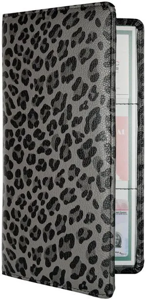 Car Registration and Insurance Holder, Grey Leopard | PU Leather Glove Box Organizer with Magnetic Closure, Car Document Holder for Driver's License and Essential Car Registration and Insurance Holder, Grey Leopard | PU Leather Glove Box Organizer with Magnetic Closure, Car Document Holder for Driver's License and Essential