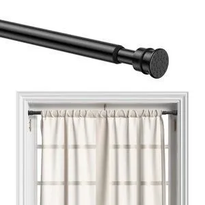 Curtain Rods No Drilling 28-48" 1/2" Diameter Renter Friendly Black 1 Pack | Fits Windows, Kitchen, Closet & Doorways, Spring Tension Design, Non-Slip Two Ends, Rust Resistant, Tool-Free Setup Curtain Rods No Drilling 28-48" 1/2" Diameter Renter Friendly Black 1 Pack | Fits Windows, Kitchen, Closet & Doorways, Spring Tension Design, Non-Slip Two Ends, Rust Resistant, Tool-Free Setup