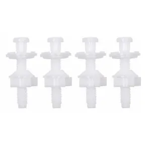 4-Pack Toilet Seat Screws Replacement Kit Plastic Toilet Seat Bolts | Toilet Seat Hinge Bolts and Screws with Nuts and Washers, Replacement Parts for Fixing Top Mount Toilet Seat Hinges 4-Pack Toilet Seat Screws Replacement Kit Plastic Toilet Seat Bolts | Toilet Seat Hinge Bolts and Screws with Nuts and Washers, Replacement Parts for Fixing Top Mount Toilet Seat Hinges
