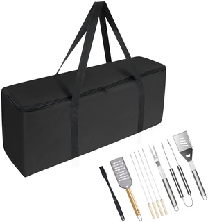BBQ Tool Storage Bag, Heavy Duty Tools Bag, 600D Oxford Cloth, Outdoor Grill Accessories Bag for Camping Picnic Trip (22X5X8Inch) BBQ Tool Storage Bag, Heavy Duty Tools Bag, 600D Oxford Cloth, Outdoor Grill Accessories Bag for Camping Picnic Trip (22X5X8Inch)