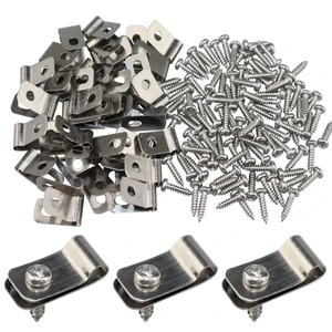 Wire Fence Clips Metal Fence Wire Clamps Stainless Steel, 100 PCS | Fencing Mounting Clips with 100 PCS Stainless Steel Screws for 12-16 Gauge Welded Clamps to Wood, Metal or Vinyl Railings Wire Fence Clips Metal Fence Wire Clamps Stainless Steel, 100 PCS | Fencing Mounting Clips with 100 PCS Stainless Steel Screws for 12-16 Gauge Welded Clamps to Wood, Metal or Vinyl Railings