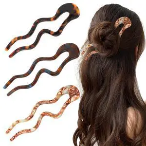 3PCS U Shaped French Hair Pin for Women,French Twist Pin for Thick&Fine Hair 3PCS U Shaped French Hair Pin for Women,French Twist Pin for Thick&Fine Hair