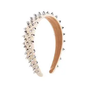 Punk Studded Headband, Rock Roll Hair Band, Spike Hair Clips for Halloween Cosplay Party (White) Punk Studded Headband, Rock Roll Hair Band, Spike Hair Clips for Halloween Cosplay Party (White)