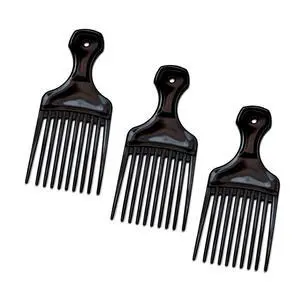 (3 Pack) 5.25" Plastic Afro Pick Lift Hair Comb Detangle Wig Braid Hair Man Styling Comb (3 Pack) 5.25" Plastic Afro Pick Lift Hair Comb Detangle Wig Braid Hair Man Styling Comb