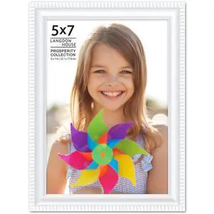 5x7 Picture Frame - White - Prosperity Collection | 5 x 7 Photo Frame, Polished Satin Finish, Real Glass Cover Sheet, Contemporary Style, Wall Mount or Table Top 5x7 Picture Frame - White - Prosperity Collection | 5 x 7 Photo Frame, Polished Satin Finish, Real Glass Cover Sheet, Contemporary Style, Wall Mount or Table Top