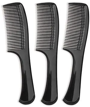 3PCS Wide-Tooth Comb Set, Detangling & Styling Comb, with Ergonomic Grip for Medium & Thick Hair, Salon-Style, for Men & Women(Black) 3PCS Wide-Tooth Comb Set, Detangling & Styling Comb, with Ergonomic Grip for Medium & Thick Hair, Salon-Style, for Men & Women(Black)