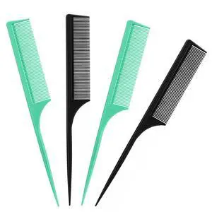 4Pcs Rat Tail Combs for Women | Fine Tooth, Anti-Static, Carbon Fiber, Parting & Styling, Black and Green 4Pcs Rat Tail Combs for Women | Fine Tooth, Anti-Static, Carbon Fiber, Parting & Styling, Black and Green