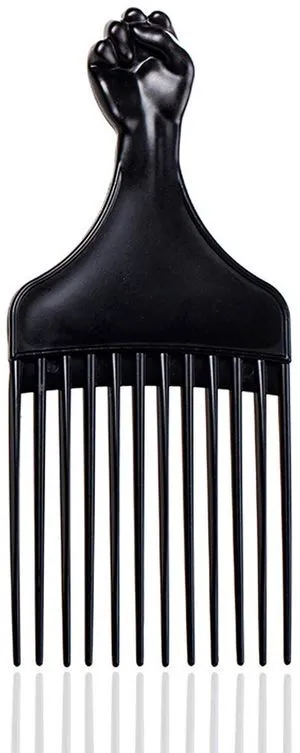 Black Soft 'N Style Hair Pick for Styling Women's and Men's Curly Hair, Plastic Detangler for Wigs, Braids, and Afros Black Soft 'N Style Hair Pick for Styling Women's and Men's Curly Hair, Plastic Detangler for Wigs, Braids, and Afros
