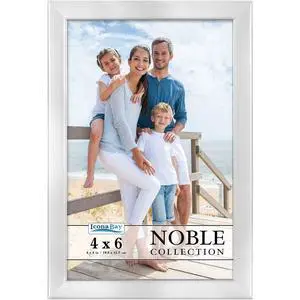 4x6 Silver Picture Frame, Modern Professional Frame, Noble Collection |Durable Wood-Plastic Composite Photo Frame, Sleek Metallic Finish, Glass Cover Sheet, Wall Mount & Tabletop Display 4x6 Silver Picture Frame, Modern Professional Frame, Noble Collection |Durable Wood-Plastic Composite Photo Frame, Sleek Metallic Finish, Glass Cover Sheet, Wall Mount & Tabletop Display