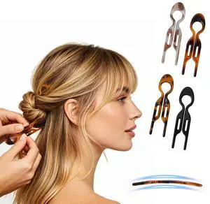 4PCS French Hair Pins for Women All Hair Types, U-Shaped Hair Fork for Buns, Thin Thick Hair, Prestige Anti-loosening Bobby Hair Sticks, Elegant Tortoise Shell Hair Accessories for Girls-2.76in 4PCS French Hair Pins for Women All Hair Types, U-Shaped Hair Fork for Buns, Thin Thick Hair, Prestige Anti-loosening Bobby Hair Sticks, Elegant Tortoise Shell Hair Accessories for Girls-2.76in