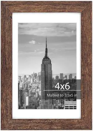 4x6 Picture Frame, MDF Frame With Plastic Cover, Rustic Brown, 1Pack | Shatter Resistant Plastic Cover, Wall or Tabletop Decor 4x6 Picture Frame, MDF Frame With Plastic Cover, Rustic Brown, 1Pack | Shatter Resistant Plastic Cover, Wall or Tabletop Decor