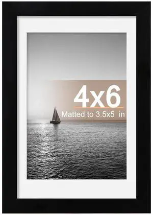 4x6 Picture Frame, Black Photo Frame with HD Plexiglass, Display Pictures 3.5x5 with Mat or 4x6 Without Mat, Wall Gallery and Tabletop Display, 1 Pack 4x6 Picture Frame, Black Photo Frame with HD Plexiglass, Display Pictures 3.5x5 with Mat or 4x6 Without Mat, Wall Gallery and Tabletop Display, 1 Pack