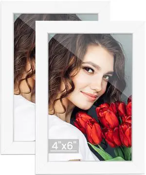 4x6 Picture Frame Set of 2, White Picture Frames, Wooden | Picture Frames with HD Plexiglass Display Picture 4x6, Horizontal and Vertical for Wall and Tabletop 4x6 Picture Frame Set of 2, White Picture Frames, Wooden | Picture Frames with HD Plexiglass Display Picture 4x6, Horizontal and Vertical for Wall and Tabletop