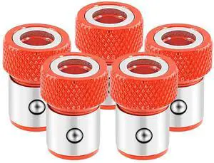 Magnetic Screw Ring Screwdriver Head, 5 Pcs, Red | Magnetic Ring Metal Bit Magnetizer Ring, For 1/4 Inch (6.35 mm) Hex Shank Screwdriver, For Power Bits Magnetic Screw Ring Screwdriver Head, 5 Pcs, Red | Magnetic Ring Metal Bit Magnetizer Ring, For 1/4 Inch (6.35 mm) Hex Shank Screwdriver, For Power Bits
