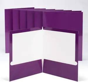 2 Pocket Paper Folders, 6 Pack, Purple, Glossy Laminated | Letter Size, Heavy Duty Paper Folders with Pockets, File Folders with Pockets and Business Card Slots for School Office Home 2 Pocket Paper Folders, 6 Pack, Purple, Glossy Laminated | Letter Size, Heavy Duty Paper Folders with Pockets, File Folders with Pockets and Business Card Slots for School Office Home