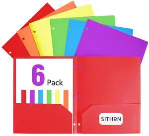 6 Pack 2-Pocket Folder for 3-Ring Binders, Durable File Folders | Tear Resistant Folder with Card Slot for 8.5x11 inch Letter Size, Back to School Office Filing Supplies, Bright Colors 6 Pack 2-Pocket Folder for 3-Ring Binders, Durable File Folders | Tear Resistant Folder with Card Slot for 8.5x11 inch Letter Size, Back to School Office Filing Supplies, Bright Colors