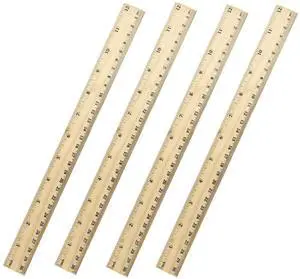 4 Pack Wooden Ruler 12 Inch Rulers, High-Quality Metric Ruler, Easy to Read, Wooden Ruler for Drawing, Home and Office, 2 Scale (30 cm) 4 Pack Wooden Ruler 12 Inch Rulers, High-Quality Metric Ruler, Easy to Read, Wooden Ruler for Drawing, Home and Office, 2 Scale (30 cm)