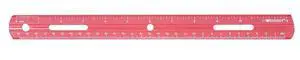 Plastic Ruler, 12 Inches/30 Centimeters, Red Plastic Ruler, 12 Inches/30 Centimeters, Red