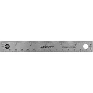Stainless Steel Metal Ruler with Non-Slip Cork Base, 6 in Stainless Steel Metal Ruler with Non-Slip Cork Base, 6 in