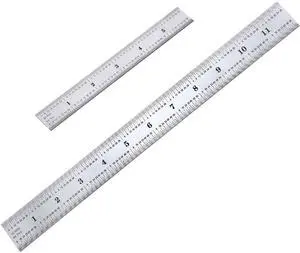 2 Pack Stainless Steel Ruler Machinist Engineer Metric Ruler with Markings 1/8, 1/16, 1/32, 1/64 Inch for Engineering, School, Office, Architect, and Drawing 2 Pack Stainless Steel Ruler Machinist Engineer Metric Ruler with Markings 1/8, 1/16, 1/32, 1/64 Inch for Engineering, School, Office, Architect, and Drawing