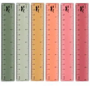 Plastic Ruler Set, 6 Pack, 6 Inch, Vintage Colors | Easy-to-Read Markings, Scratch-Resistant Design, Durable Transplant Rulers for Crafting Office & School, School Supplies Plastic Ruler Set, 6 Pack, 6 Inch, Vintage Colors | Easy-to-Read Markings, Scratch-Resistant Design, Durable Transplant Rulers for Crafting Office & School, School Supplies