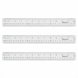 Acrylic Clear Ruler, Easy-to-Read Markings, Scratch-Resistant Design, Raised Beveled Edges, for Crafting, Office, Classroom, Back to School Supplies, 12-Inch Acrylic Clear Ruler, Easy-to-Read Markings, Scratch-Resistant Design, Raised Beveled Edges, for Crafting, Office, Classroom, Back to School Supplies, 12-Inch