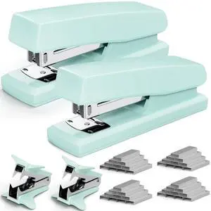 Green Desk Stapler Set with Staples and Staple Remover for Office, 2Pack | 25-Sheet Capacity Staplers for Desk with 4000 Staples and 2 Staple Removers, Green Office Supplies for Students Green Desk Stapler Set with Staples and Staple Remover for Office, 2Pack | 25-Sheet Capacity Staplers for Desk with 4000 Staples and 2 Staple Removers, Green Office Supplies for Students