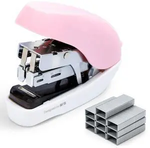 Mini Stapler with Staples, Small Pink Effortless Stapler Set, 20 Sheet Capacity, One Finger, 1000 Standard Staples, Office staplers for Desk, Easy to Load Mini Stapler with Staples, Small Pink Effortless Stapler Set, 20 Sheet Capacity, One Finger, 1000 Standard Staples, Office staplers for Desk, Easy to Load