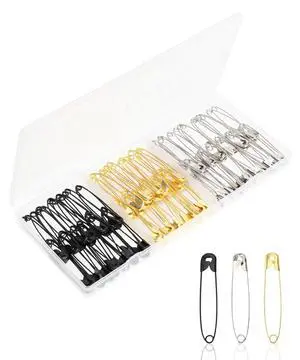 Large Safety Pins Bulk, 2 Inch, 100 Pack, Nickel Plated | Assorted Color, Bulk Safety Pins for Sewing, Clothing Repairs, Brooch Making, Quilting, Curtains, Crafts & Decorations Large Safety Pins Bulk, 2 Inch, 100 Pack, Nickel Plated | Assorted Color, Bulk Safety Pins for Sewing, Clothing Repairs, Brooch Making, Quilting, Curtains, Crafts & Decorations