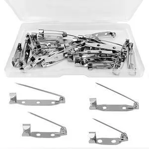 30 Pcs Safety Brooch Pins Set - 4 Sizes Pack, Brooch Pins, Silver Bar Pins with Reliable Back Clasp and Fastener for Pin Badges with Holes 30 Pcs Safety Brooch Pins Set - 4 Sizes Pack, Brooch Pins, Silver Bar Pins with Reliable Back Clasp and Fastener for Pin Badges with Holes