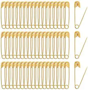 120 PCS 19mm Gold Safety Pins Size 00, Sharp for Sewing Tags | Plated Metal Rust-Proof, Sharp Tip Easy Piercing, Secure Buckle, For Clothing Tags Jewelry Sewing DIY 120 PCS 19mm Gold Safety Pins Size 00, Sharp for Sewing Tags | Plated Metal Rust-Proof, Sharp Tip Easy Piercing, Secure Buckle, For Clothing Tags Jewelry Sewing DIY