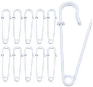 10Pcs White Safety Pins, 2.5 Inch Metal Heavy Duty Pins | Large Pin for Clothes Sewing, Hat Sweater Decor, DIY Art Craft, Handmade Paper Work 10Pcs White Safety Pins, 2.5 Inch Metal Heavy Duty Pins | Large Pin for Clothes Sewing, Hat Sweater Decor, DIY Art Craft, Handmade Paper Work