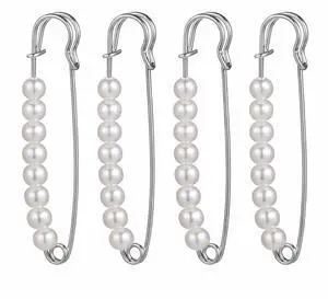 4PCS Pins for Women, Silver Decorative Safety Pins for Clothes Hijab Sweater Scarf Hat and Bag Accessories, Elegant Brooches for Jewelry Making and Crafts(3 Inch) 4PCS Pins for Women, Silver Decorative Safety Pins for Clothes Hijab Sweater Scarf Hat and Bag Accessories, Elegant Brooches for Jewelry Making and Crafts(3 Inch)