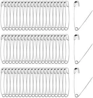 100 PCS 46mm Safety Pins Nickel Plated, Sharp for Sewing Crafts | Nickel-Plated Rust-Proof Metal, Sharp Tip For Easy Piercing, Secure Buckle Design, For Sewing Quilting Jewelry DIY Crafts 100 PCS 46mm Safety Pins Nickel Plated, Sharp for Sewing Crafts | Nickel-Plated Rust-Proof Metal, Sharp Tip For Easy Piercing, Secure Buckle Design, For Sewing Quilting Jewelry DIY Crafts