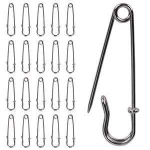 20 Pack of 2-Inch Heavy-Duty Steel Safety Pins Ideal for Blankets, Clothing, Crafts, and Canvas Work Silver Finish 20 Pack of 2-Inch Heavy-Duty Steel Safety Pins Ideal for Blankets, Clothing, Crafts, and Canvas Work Silver Finish