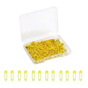 Yellow Safety Pins,Small Safety Pins for Clothes,19mm Metal Mini Saftey Pin for Tag Art Crafting Sewing Jewelry Making (120Pcs/Box) Yellow Safety Pins,Small Safety Pins for Clothes,19mm Metal Mini Saftey Pin for Tag Art Crafting Sewing Jewelry Making (120Pcs/Box)