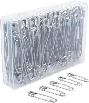 60pcs Silver Safety Pins, 55mm/2.2inch Extra Large Safety Pins Bulk for Clothes, Sewing, Crafts, Jewelry Making, Rust Resistant Safety Pins for Home, Office, Tailor Use 60pcs Silver Safety Pins, 55mm/2.2inch Extra Large Safety Pins Bulk for Clothes, Sewing, Crafts, Jewelry Making, Rust Resistant Safety Pins for Home, Office, Tailor Use