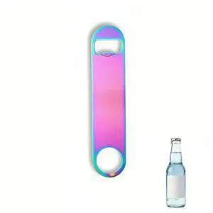 Rainbow Stainless Steel Flat Bottle Opener, Heavy Duty Manual Bottle Opener, Portable Pocket Opener Tool for Bar, Kitchen, Dining Room, Party & Daily Use (5 Inch) Rainbow Stainless Steel Flat Bottle Opener, Heavy Duty Manual Bottle Opener, Portable Pocket Opener Tool for Bar, Kitchen, Dining Room, Party & Daily Use (5 Inch)