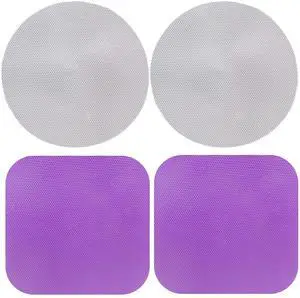 4pcs Rubber Jar Opener Gripper Pads, Purple and Grey | Anti-Slip, Multi-Purpose, Kitchen Coasters, Bottle Lid Openers 4pcs Rubber Jar Opener Gripper Pads, Purple and Grey | Anti-Slip, Multi-Purpose, Kitchen Coasters, Bottle Lid Openers
