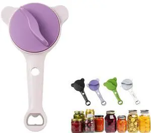 4-in-1 Multi-Functional Retractable Jar & Bottle Opener, Adjustable Stainless Steel Jar Opener for Seniors & Arthritis Sufferers,Suitable for 1''-3.5'' Jars, Bottles, Cans,Beer Caps (Purple) 4-in-1 Multi-Functional Retractable Jar & Bottle Opener, Adjustable Stainless Steel Jar Opener for Seniors & Arthritis Sufferers,Suitable for 1''-3.5'' Jars, Bottles, Cans,Beer Caps (Purple)