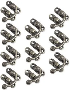 10Pcs Swing Arm Right Latch Hook Hasp, Bronze | Wooden Jewelry Box Decorative Horn Lock, For Jewelry Storage Box 10Pcs Swing Arm Right Latch Hook Hasp, Bronze | Wooden Jewelry Box Decorative Horn Lock, For Jewelry Storage Box